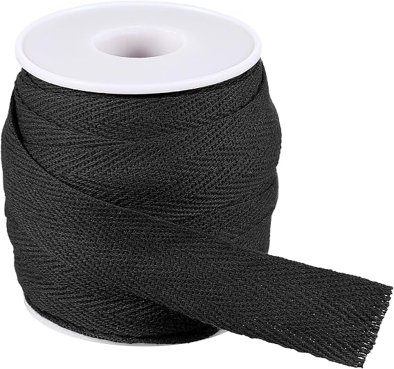 PATIKIL 19mm x 33feet Flat Drawstring Cord Drawstring Replacement Soft Drawstring Cotton Draw Cord Sweatpants Sports Sweatshirts Hoodie Draw Cord Replacement, Black