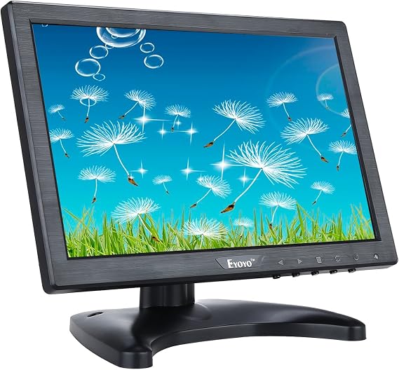 Eyoyo 10 Inch IPS LCD Monitor 1280x800 Resolution Support HDMI VGA BNC AV Input for PC TV Security Display(10 inch)