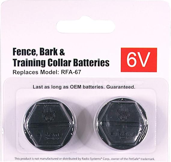 Dog Collar Battery 67 D Compatible with PetSafe RFA-67 6 Volt Replacement Battery - 2 Pack