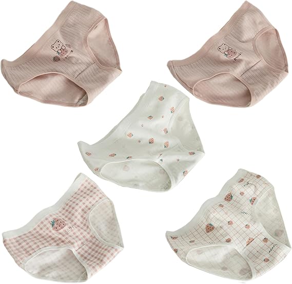 SINMIUANIME Women's Cotton Underwear Medium Waist Briefs Cosplay Anime Print Soft Breathable Japanese Lingerie Panties Pack of 5