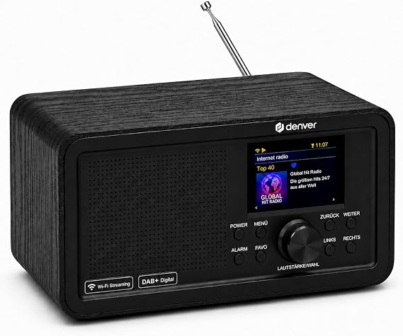 Denver DAB Plus Radio with Bluetooth Internet Radio WLAN FM 2.4 Inch