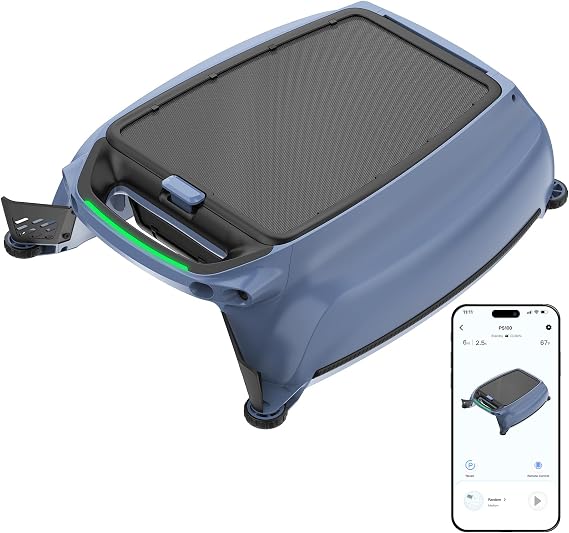 KAVANO Solar Pool Skimmer Robot, Robotic Pool Surface Cleaner with App Control, Automatic Floating Pool Skimmer for Inground and Above Ground Pools