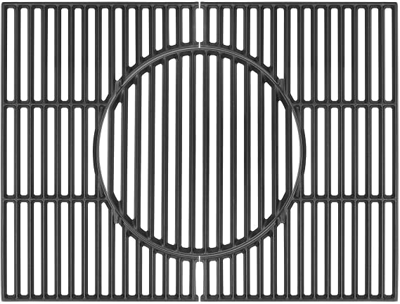 Outspark 7638 7639 Gourmet BBQ System Grill Grates for Weber GS4 Spirit II 300/Spirit 300 SER,Cast Iron Cooking Grid for Weber Spirit Spirit 2 E310 E320 S310 S320,Genesis Silver B/C,for Weber 64812