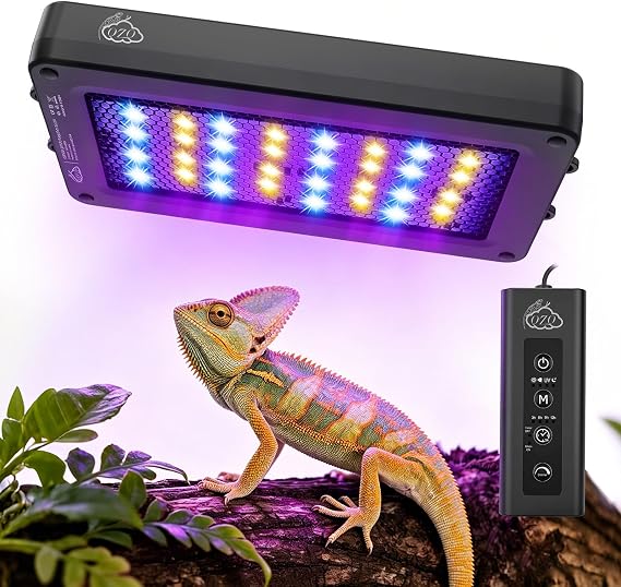QZQ UVB Light for Reptiles, 24W LED UVA UVB Reptile Lamp with Dimming and 4 Lighting Modes, New Mode 24/7 Timer, Adjustable Brightness, LED Light for Bearded Dragon, Gecko, Tortoise, Lizard