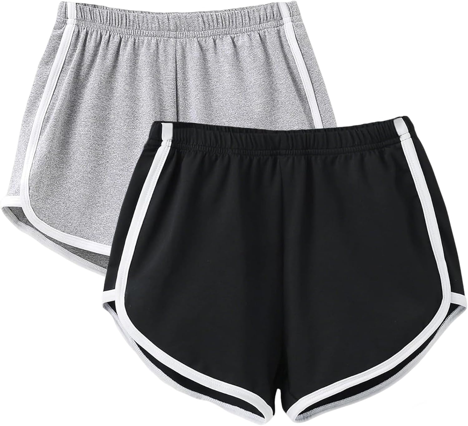 2 Pack Women's Shorts Soft Breathable Anti Chafing Mid Rise Black Shorts for Running Athletic Yoga Cycling
