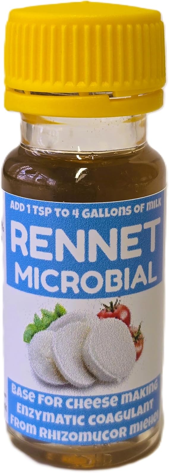 Microbial Liquid Rennet for Cheesemaking – 10 ml Bottle Coagulates 10 Gallons – Vegetarian Cheese Coagulant for Hard, Soft, Semi‑Hard & Mold‑Ripened Cheeses