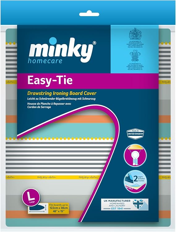 Minky Drawstring Cotton Ironing Board Cover - 122cm x 38cm