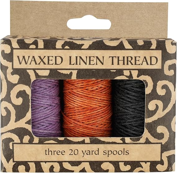 Books by Hand, Natural Waxed Linen Thread, 20 Yard, Pack of 3 Spools