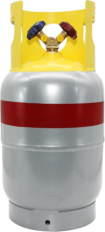 Flame King 30LB A2L Refrigerant Recovery Cylinder Tank, 400 PSI, Dual Y-Valve Liquid/Vapor, Heavy-Duty Steel, HVAC Recovery & Storage