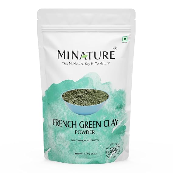 minature French Green Clay Powder| Montmorillonite |for Skincare Face Masks, Face Scrubs, Body Cleansers| Pure & Natural Detoxifier For All Skin Types | 227G(8 Oz)