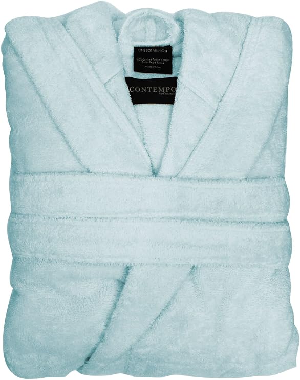 Kassatex CON-148-ICB Contempo Bath Robe, Ice Blue