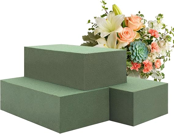 Floral Foam Blocks,3 Pcs Green Wet & Dry Floral Foam Blocks Florist Plant Foam for Fresh and Artificial Flowers,Garden Decorations and Wedding Home Decor,Each(5.5 L x 3.15 W x1.77 H)