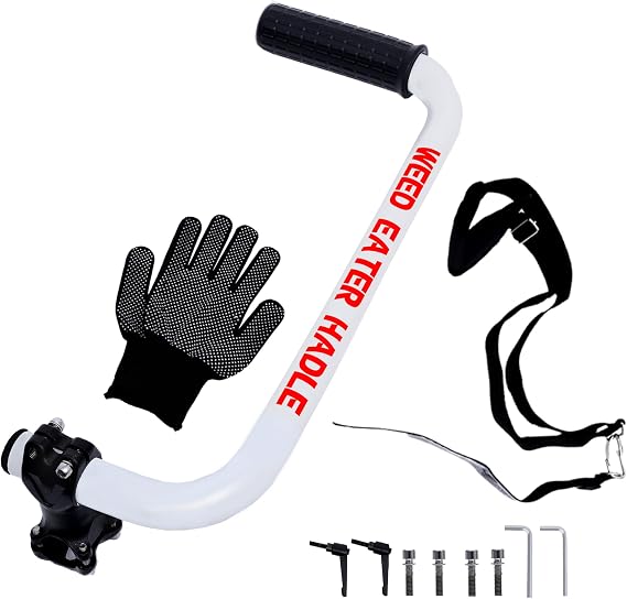 Weed Eater Handle, Ergonomic String Trimmer Grip Extension Back Saver, Weed Wacker Handle with Adjustable Shoulder Strap for Lawn Care, Landscaping, Yard, Grass, Trimming