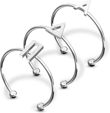 Sorority Shop Alpha Delta Pi Stacking Ring Set - Adjustable Rings with Silver Plating