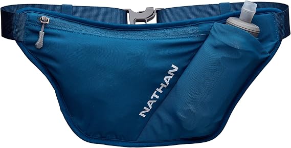 Nathan Hydration Belt for Running - Hydrapak Soft Flask 25 oz Bottle with ExoSpine - Breathable, Adjustable Comfort Fit - Angled Flask Holder - Pinnacle FeatherLite, Ultra-Light, Sailor Blue