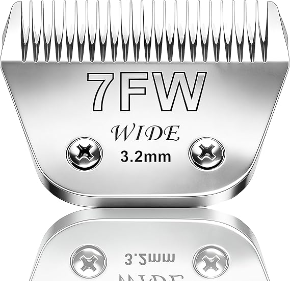 7FW Wide Blade Pet Grooming Clipper Blades for Andis,Oster A5,Wahl km10 Clippers
