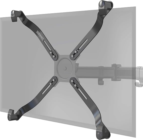 Duronic Non VESA Monitor Adapter DMAD1NV | Mounting Kit for TV & PC Monitor Screens Up to 27 Without VESA Rear Fixing Holes | Weight Capacity 8kg | Existing Monitor Arm VESA 75/100 Mounting Pattern