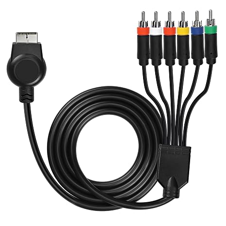 MEIRIYFA PS3 PS2 Component & AV Cable, HD Audio & Video - 1.8M, Black