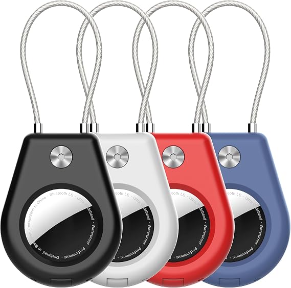 Secure Holder for AirTag 1st & 2nd Generation with Wire Cable,4 Pack