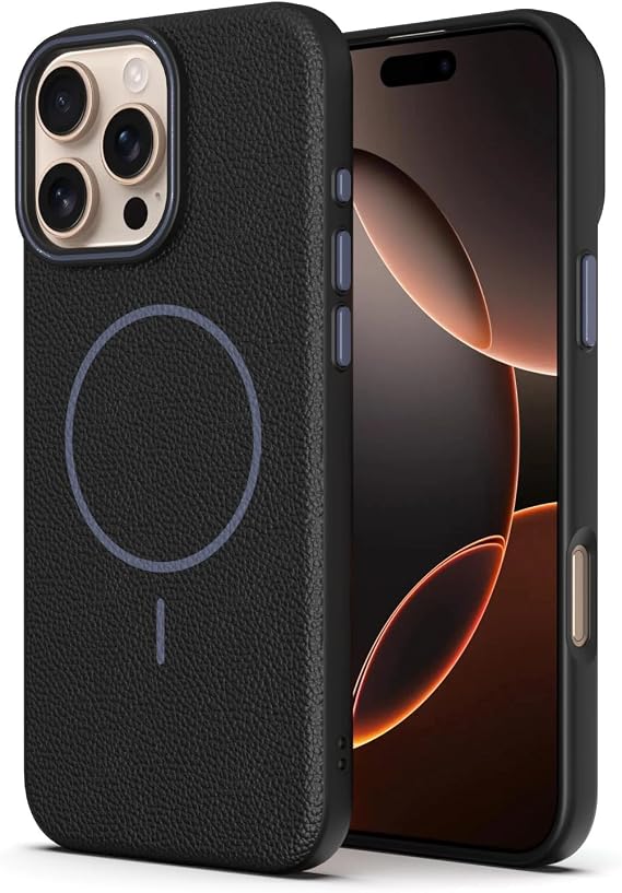 Leather Look 2.5mm Camera Protection Protrusion Protection Compatible with Coverzone Apple iPhone 15 Pro Silicone Case Black with Inner Velvet Surface Compatible with Cowboy MagSafe
