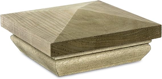 Woodway Cottage Pyramid Post Cap, fits 3.5" Post, in Pine, 1 PC, for Exterior Application