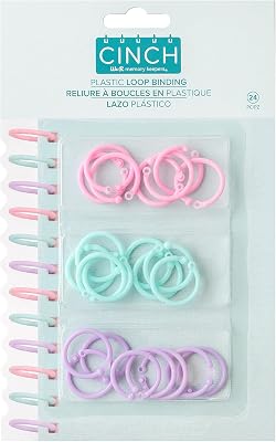 We R Cinch Plastic Loop Binding 24Pkg-Pink, Lilac & Blue