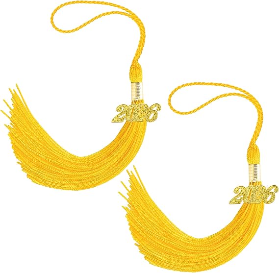 2026 Tassel Graduation, 2 Pcs Graduation Tassel 2026, 2026 Tassels, Gold Graduate Cap Tassels with 2026 Gold Charm for Graduations Cap Graduate Hat Decorations Ceremonies Accessories