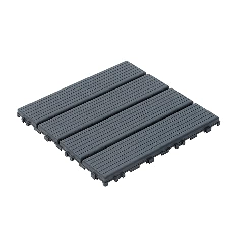 44 Pack Interlocking Deck Tiles, Plastic Patio Flooring(Texture)