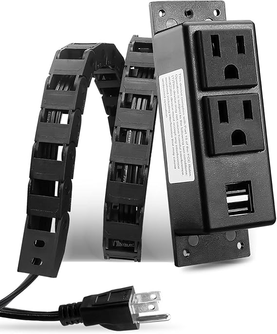 Drawer Outlet Kit with 15Amp AC Outlets and 5V2A USB-A, Drawer Outlet Charging Station for Bedroom, Kitchen, Vanity, Entry Table, Nightstand | TADYAO Drawer Outlet Kit with 15Amp AC Outlets and 5V2A USB-A, for Bedroom Kitchen Vanity Nightstand Entry Table