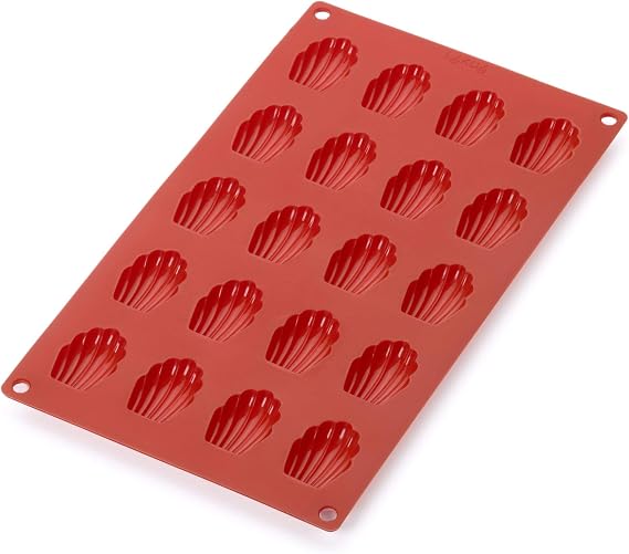 Lekue 20 Cavities Mini Madeleines Multi Cavity Baking mould, Red