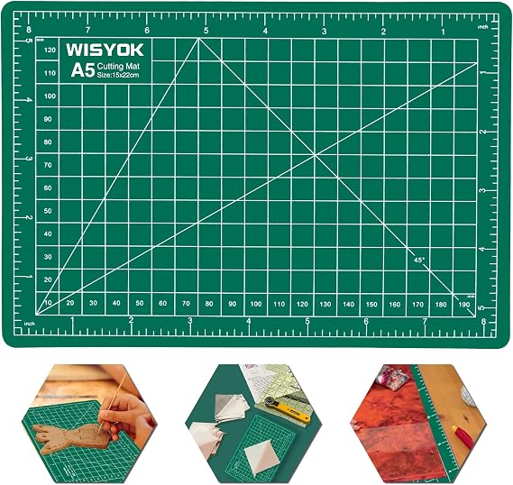 WISYOK Craft Mat, A5 Cutting Mat for Sewing, 6" x 8", Small