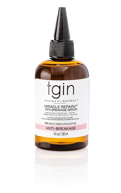 tgin Miracle RepaiRx Anti-Breakage Serum Daily Moisturizer, for Curly, Coily and Wavy Hair, Nourishes and Moisturizes Dry Hair and Scalp, 4 oz