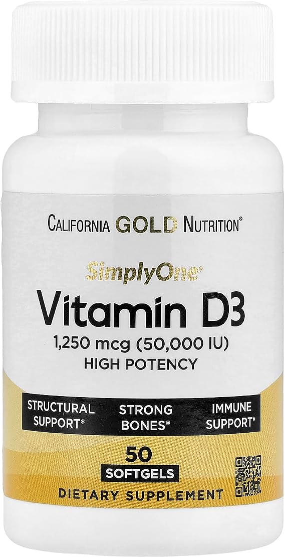 SuperNutrition, SimplyOne Vitamin D3 50,000 IU, Structural Support*, Immune Support*, 50 Day Supply