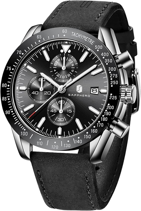 BENYAR Watch for Men Analog Quartz Chronograph Waterproof Luminous Designer Big Face Mens Wrist Watches Business Sport Casual Dress Elegant Gifts for Men