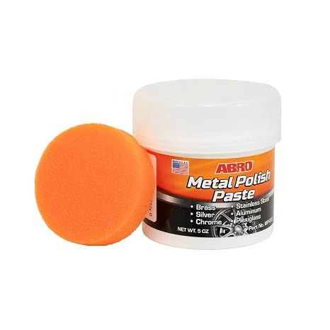 ABRO Metal Polish Paste, 5 oz, Includes Sponge