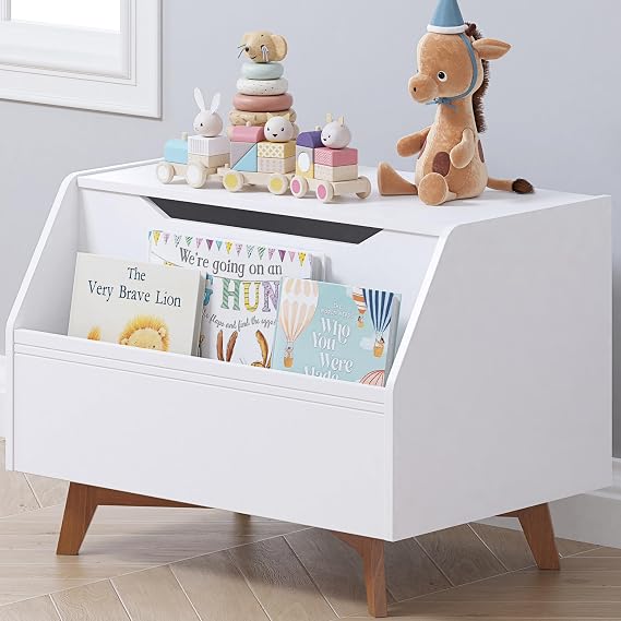 UTEX Kids Toy Box, Toy Chest with Bookshelf, Kids Storage Organizer Bench