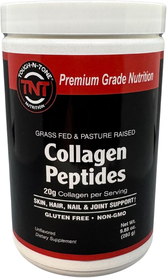 TOUGH-N-TONE Collagen Peptides Powder Grass-Fed, 280g | 20g Protein per Serving, Unflavored, Non-GMO, Gluten-Free, Dairy-Free, No Sweeteners or Fillers Supports Skin, Hair & Digestive Health