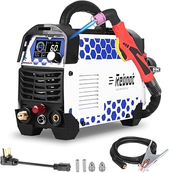 Reboot Pro 60A Plasma Cutter 2025, Pilot Arc Non-Contact Cutting, 120V/240V Dual Voltage,Large Digital Smart Screen, Enhanced for Metal/Mesh/Stainless Steel, 1/2 Clean Cut 3/4" Max Cut