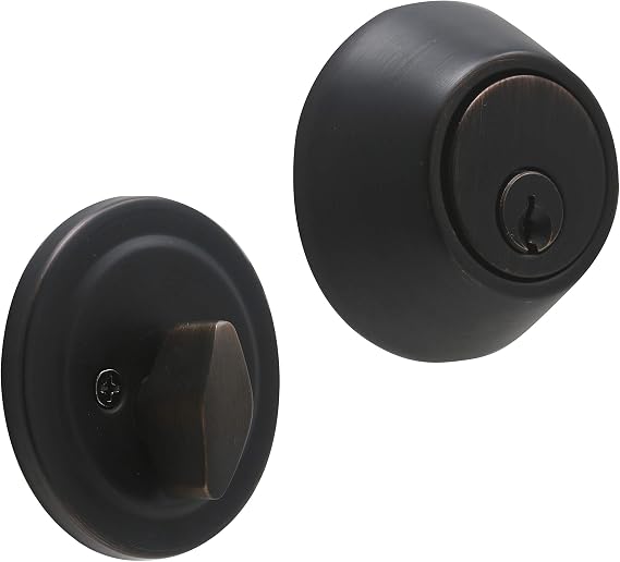 MiLocks Single Cylinder Deadbolt Lock, Keyed Door Lock, Oil Rubbed Bronze