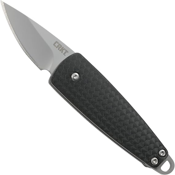 CRKT Dually Folding Carry Knife: Plain Edge Folder with Slip Joint - Everyday Carry Folded Knife, Black Glass Reinforced Nylon Handle with Lanyard Hole, Bottle Opener 7086