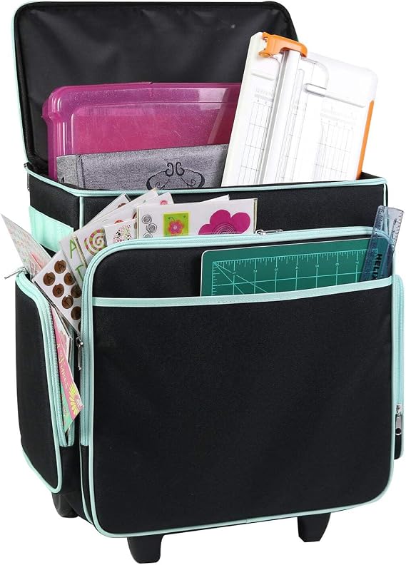 Everything Mary Craft Trolley Bag - Black/Mint EVM12855-1