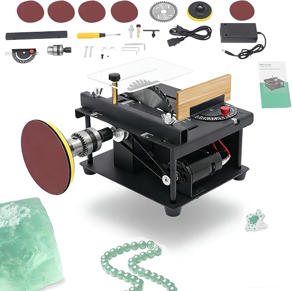 Mini Table Saw,200W Desktop Portable MiniatureTable Saws,Small Multi Functional Table Saw for Acrylic Wood Plastic and PCB Cutting Engraving Drilling