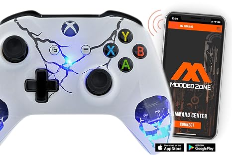 Rapid Fire Custom Standard Modded Controller Compatible with Xbox One S/X 40 Mods for All Major Shooter Games (3.5 mm Jack) (Skulls White)