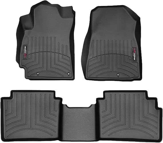 WeatherTech Custom Fit FloorLiners for Kia Forte - 1st & 2nd Row (441486-1-2), Black