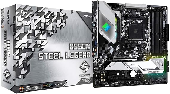 ASRock B550M Steel Legend Supports 3rd Gen AMD AM4 RyzenTM / Future AMD RyzenTM Processors Motherboard