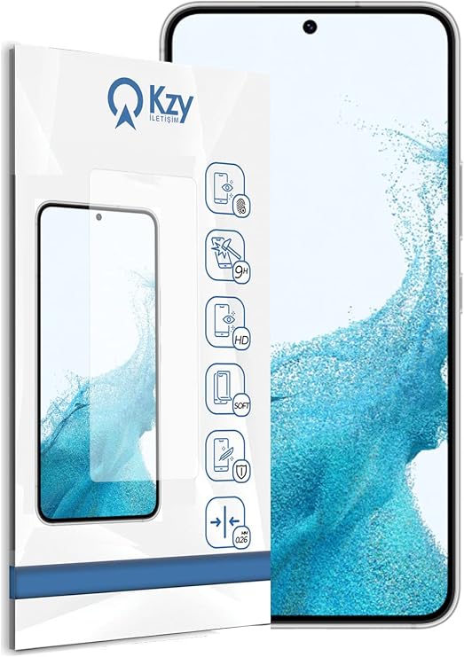 KZY İLETİŞİM Samsung Galaxy S22 ile uyumlu Temperli Ekran Koruyucu Kırılmaz Cam