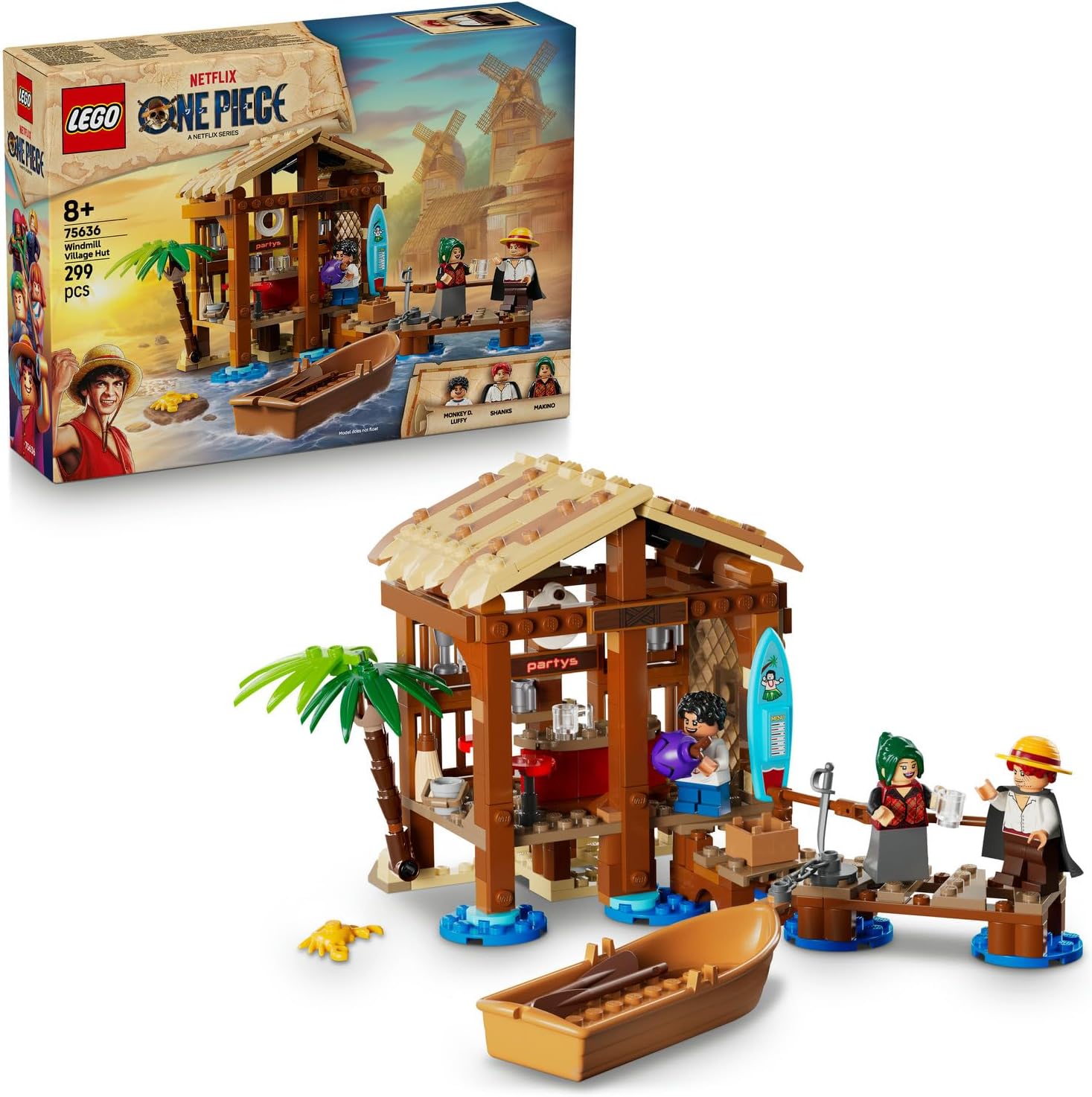 LEGO ONE PIECE Windmill Village Cottage 75636 – Anime Sever Collectible Model for Kids 8 Years and Over, Creative Toy Making Set and Birthday Gift Idea 299 Pieces