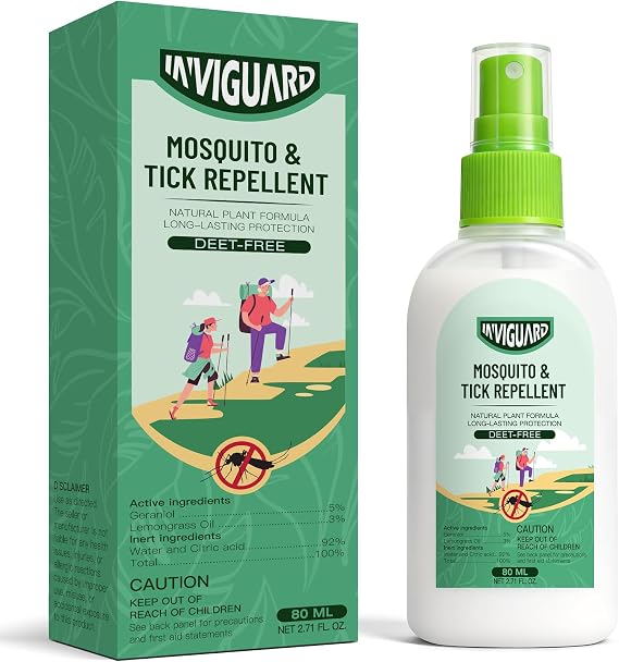 Insect Repellent Spray, 2.71 Oz, Travel Mosquito Repellent, 4-Hour Protection Long-Lasting Pump Spray Repels Mosquitoes, Ticks, Bug, Gnats, Biting Flies, Chiggers and Fleas