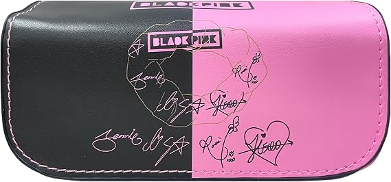 Korean Girl Band Pencil Case, Pink Large Capacity Pen Bag, Cosmetic Bags | Cute School Supplies Girls with Multiple Compartments for Tudent Teenagers Adults Gift