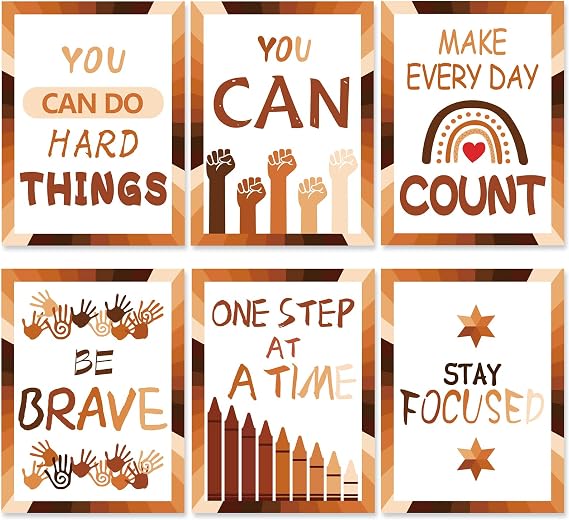 Motivational Posters for Classroom, 6Pcs Classroom Motivational Poster Positive Posters, Classroom Posters High School, Inspirational Posters for Classroom Office Elementary Middle School Decorations